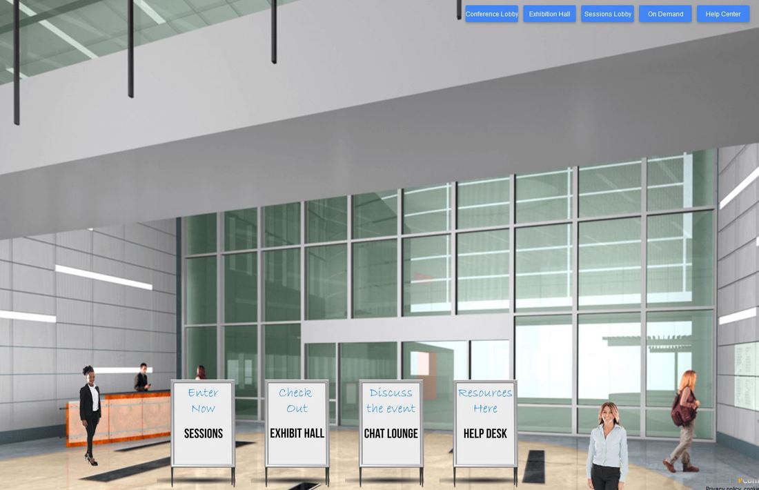 screenshot of virtual lobby